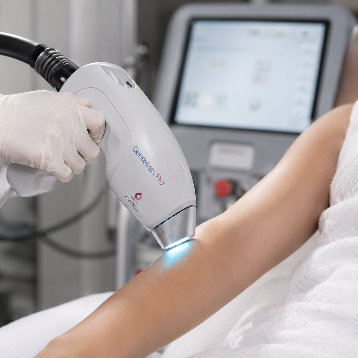 Laser hair removal treatment at a premium clinic
